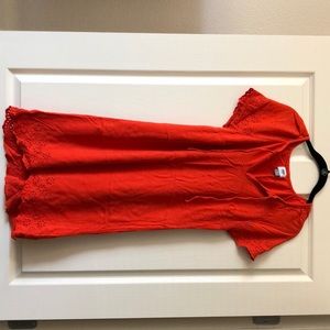 Bright red cotton dress